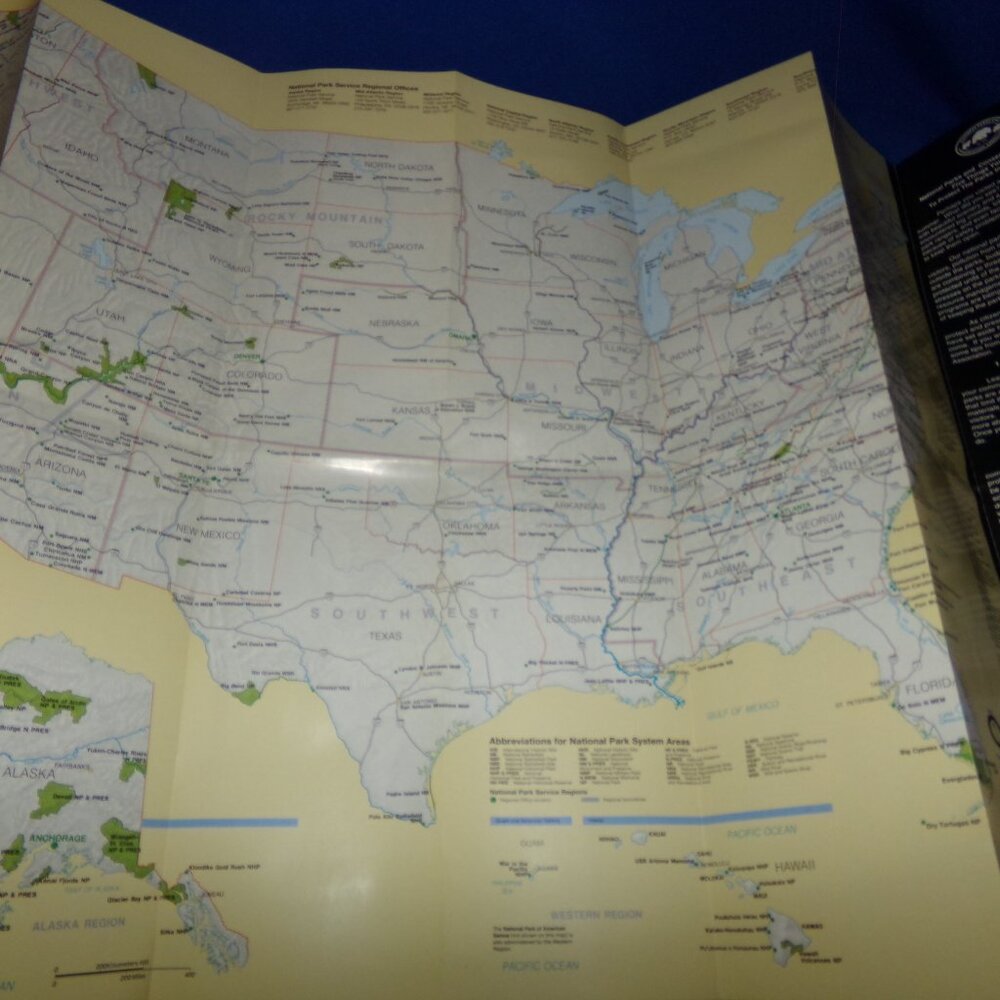 Vintage United States National Park System Map & Guide - 1994